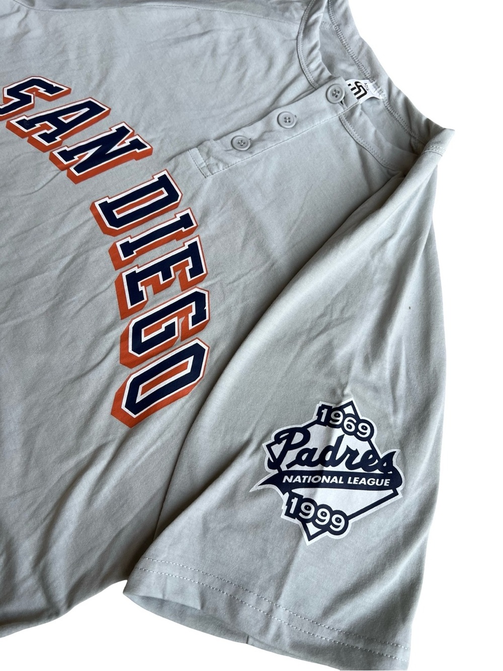 San Diego SD Padres MLB 1999 Tony Gwynn Gray Jersey Henley Shirt Adult M SGA #19 - Picture 3 of 8